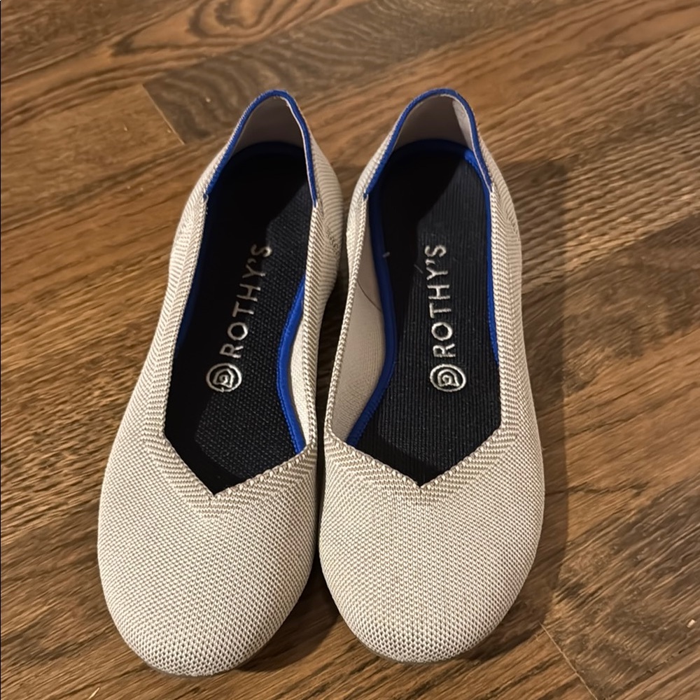 Rothy's Cream and Blue Women's Shoes